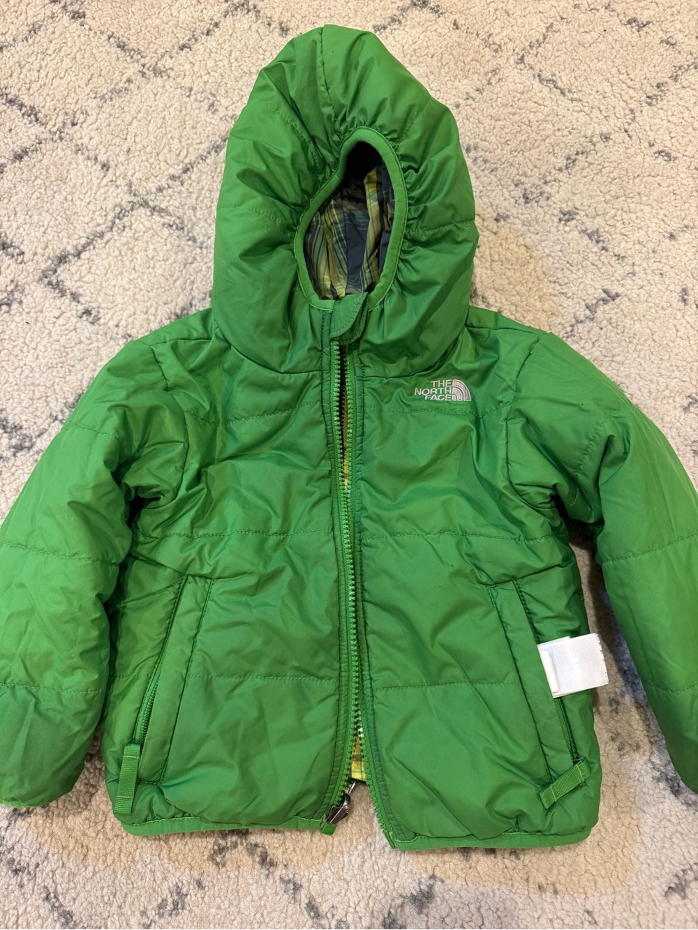 The North Face Toddler Bright Green Puffer Jacket with Hood